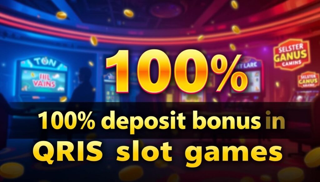 Gambar promo bonus deposit 100% untuk slot QRIS
